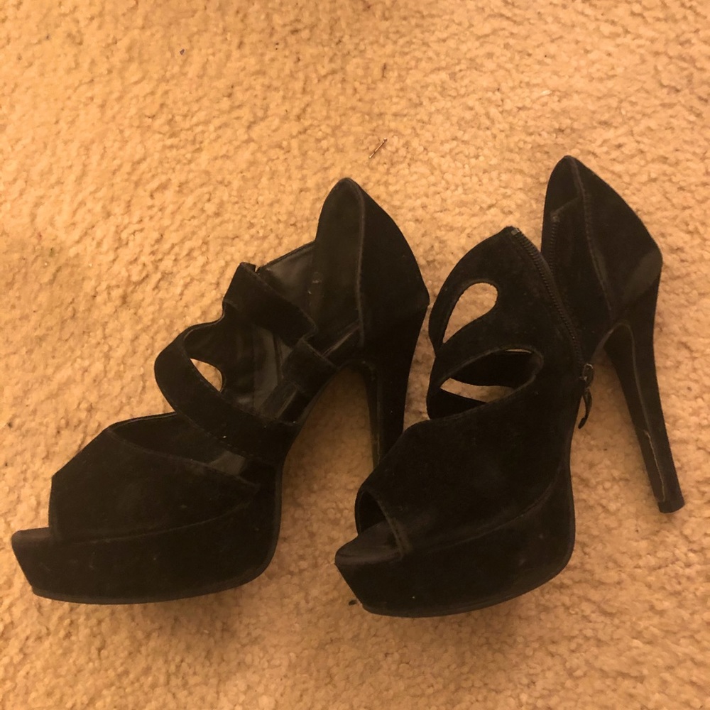 Velvet heels